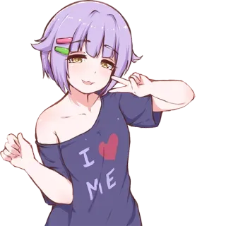 ✌️ 28c13a01 I ❤️ ME สไตล์อนิเมะ, การ์ตูน, รักตัวเอง, คิดบวก, น่ารัก, ผู้หญิง, สติกเกอร์ whatsapp sticker