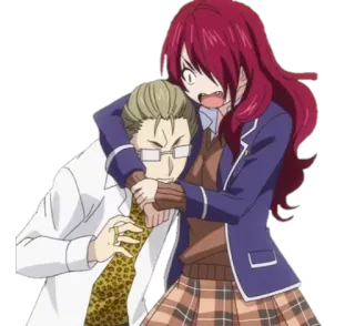 💪 42d17ef2 อนิเมะ, Food Wars, กอด, สวมกอด, ตัวละคร whatsapp sticker