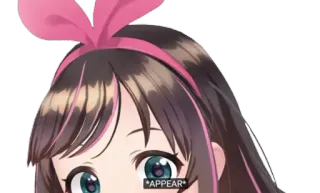 👀 a94d2860 Kizuna AI *APPEAR* อนิเมะ, ผู้หญิง, VTuber, คิซูน่า ไอ, ดวงตา whatsapp sticker