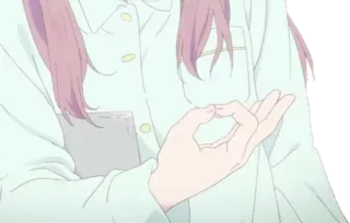 👌 f2c7b1fd อนิเมะ, ตัวละคร, ท่าทาง, สัญลักษณ์มือ, ผู้หญิง whatsapp sticker