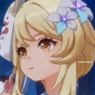 💛 05163714 Lumine Genshin Impact Anime, Video game, Karakter, Pirang, Lumine, Genshin Impact whatsapp sticker