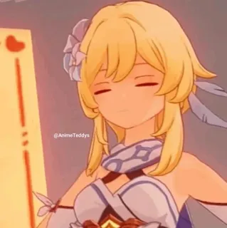 💛 2abdc7ae Lumine Genshin Impact AnimeTeddys Anime, Genshin Impact, Lumine, Video game, Karakter, Pirang, Perempuan, Lucu whatsapp sticker