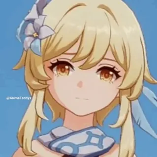 💛 44d9813a Lumine Genshin Impact @AnimeTeddys Anime, Video game, Karakter, Pirang, Genshin Impact, Lumine whatsapp sticker