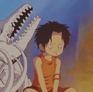 🪐 29f01baa Ace One Piece anime, one piece, ace, cartoon, skeleton whatsapp sticker