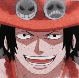 🪐 6163c486 Ace One Piece anime, one piece, character, fire fist ace, pirate, hat whatsapp sticker