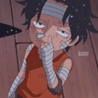 🪐 673d3aff Pirate Hunter anime, middle finger, cartoon, offensive gesture whatsapp sticker