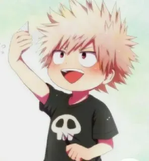 😊 1076e815 Katsuki Bakugo My Hero Academia anime, manga, cartoon, character, fanart, skull telegram sticker