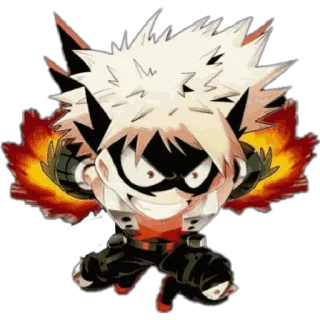 😁 3a34d347 Bakugo My Hero Academia anime, manga, my hero academia, bakugo, katsuki bakugo, explosion, chibi telegram sticker