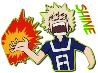 👿 3f3c1092 Bakugo My Hero Academia SHINE anime, character, explosion, manga, my hero academia telegram sticker