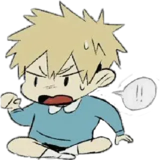 😓 cb4fbecf !! cartoon, anime, expression, sticker, child, angry telegram sticker