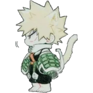 🙃 f2d012d6 Bakugo Katsuki My Hero Academia anime, manga, fanart, cat, hero, kitten, cartoon, sticker telegram sticker