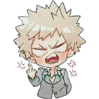 😁 fb5f3c0d Bakugo My Hero Academia anime, Bakugo, My Hero Academia, sticker, middle finger telegram sticker