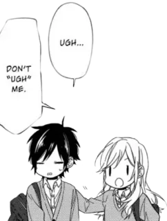 😓 4b2b203b UGH... DON'T "UGH" ME. 动漫, 漫画, 对话气泡, 情侣 whatsapp sticker