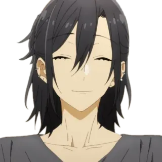 ☺️ 5e912131 Izumi Miyamura Horimiya 动漫, 角色, 微笑, 黑发, 堀与宫村, 宫村伊澄 whatsapp sticker