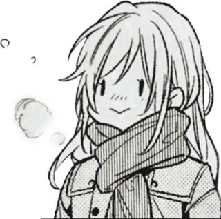 🙂 bd577ac7 漫画, 动漫, 卡通, 可爱, 女孩, 围巾 whatsapp sticker