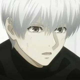 🔥 03ee9423 Ken Kaneki Tokyo Ghoul Аниме, Белые волосы, Персонаж, Кен Канеки, Токийский гуль, Грустный, Манга telegram sticker