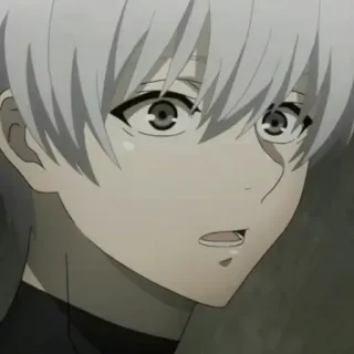 🔥 5b565f1e Ken Kaneki Tokyo Ghoul аниме, белые волосы, Канеки, Токийский гуль, персонаж, манга telegram sticker