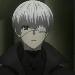 🔥 620b8b4b Ken Kaneki Tokyo Ghoul Аниме, Персонаж, Повязка на глаз, Белые волосы, Гуль, Манга telegram sticker