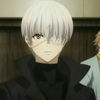 🔥 8b526dfe Ken Kaneki Tokyo Ghoul Аниме, Токийский Гуль, Кен Канеки, Белые волосы, Повязка на глаз, Гуль telegram sticker