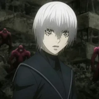 🔥 c96779e7 Juuzou Suzuya Tokyo Ghoul Аниме, Манга, Джузо Сузуя, Токийский гуль, Персонаж, Белые волосы telegram sticker