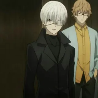 🔥 dcaa9d65 Ken Kaneki Tokyo Ghoul Аниме, Токийский гуль, Кен Канеки, Гуль, Аниме персонаж, Черное пальто, Белые волосы telegram sticker
