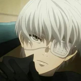 🔥 f33ba8b0 Ken Kaneki Tokyo Ghoul Аниме, Персонаж, Токийский гуль, Канеки, Белые волосы, Повязка на глаз telegram sticker