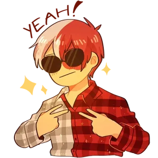 😎 5af49aa5 Shoto Todoroki My Hero Academia Anime, Shoto Todoroki, My Hero Academia, Personaje, Genial, Gafas telegram sticker