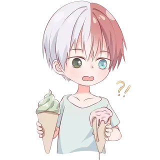 😋 75c0f5ab Shoto Todoroki My Hero Academia Anime, Chibi, Helado, Todoroki, Lindo, Fanart, My Hero Academia telegram sticker
