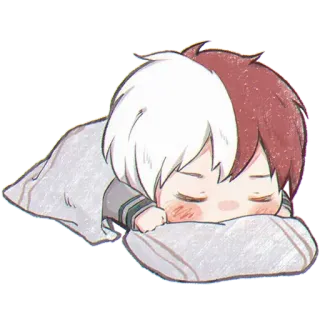 😴 8a945364 Shoto Todoroki My Hero Academia Shoto Todoroki, My Hero Academia, Anime, Manga, durmiendo, lindo, Fanart, Chibi telegram sticker