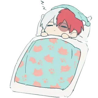 🤤 a7dfa458 Shoto Todoroki My Hero Academia Anime, Shoto Todoroki, My Hero Academia, Dormir, Chibi telegram sticker
