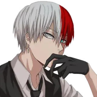 🤔 ffaf2f3c Shoto Todoroki My Hero Academia Anime, Shoto Todoroki, My Hero Academia, Manga, Personaje, Dibujo animado telegram sticker