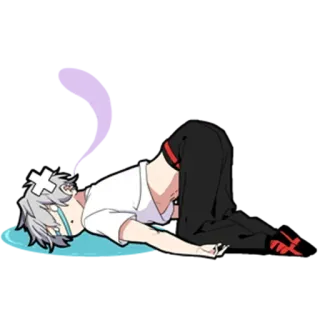 🎩 071fea82 Аниме, Мультфильм, Раненый, Измотанный, Уставший, Персонаж telegram sticker