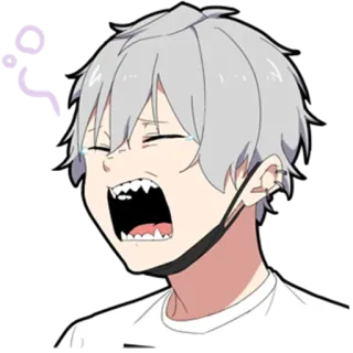 🎩 14b1ccbf Аниме, Парень, Плачет, Расстроен, Кричит, Эмоция telegram sticker