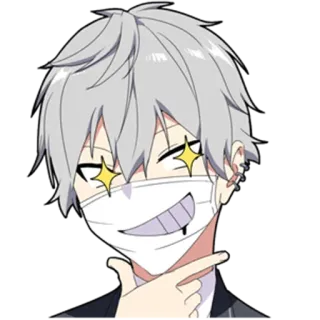 🎩 16ba2294 Аниме, Манга, Персонаж, Блестящие глаза, Улыбается, Портрет telegram sticker