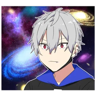 🎩 1d710d31 Аниме, Персонаж, Манга, Парень, Космос, Галактика, Иллюстрация telegram sticker