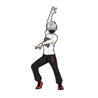 🎩 64207a68 танцы, аниме стиль, персонаж, маска, городской telegram sticker