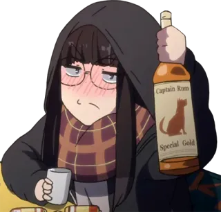 🍻 1edd9772 Captain Rum
Special Gold Anime, Gadis, Alkohol, Rum, Minuman, Lelah, Kacamata, Kucing telegram sticker