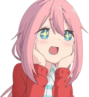 🤩 64bf185b Nadeshiko Kagamihara Yuru Camp Anime, Kartun, Lucu, Gadis, Senang, Santai, Laid-Back Camp, Nadeshiko telegram sticker