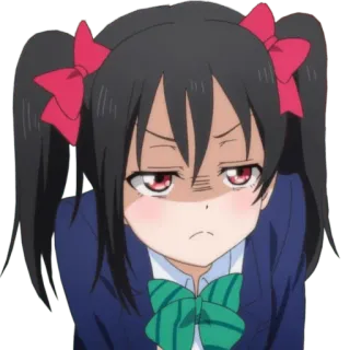 😤 7b7c6cb9 Nico Yazawa Love Live! Anime, Gadis, Seragam sekolah, Nico Yazawa, Love Live, Marah telegram sticker