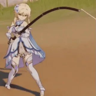 🎣 dc92ccef Lumine Genshin Impact Anime, Jeu vidéo, Personnage, Canne à pêche, Lumine, Genshin Impact telegram sticker