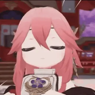 👊 eb154212 Yae Miko Genshin Impact Anime, Dessin animé, Jeu vidéo, Genshin Impact, Yae Miko telegram sticker