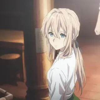 ✨ 2a6e08cc Violet Evergarden Anime, Personagem, Garota, Triste, Emocional telegram sticker