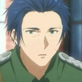 ✨ 7b3ad79a Gilbert Bougainvillea Violet Evergarden Anime, Personagem, Militar, Triste, Retrato telegram sticker