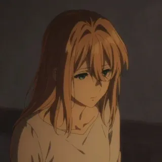 ✨ b34ef9c2 Violet Evergarden anime, triste, garota, personagem, Violet Evergarden telegram sticker