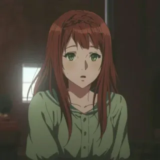 ✨ d059a30c anime, retrato, mulher, cabelo ruivo, olhos verdes telegram sticker