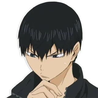 🤔 049c1314 Tobio Kageyama Haikyuu!! anime, manga, haikyuu, tobio kageyama, volleyball, sports, character telegram sticker