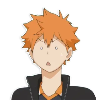 😮 5b828b8a Hinata Shoyo Haikyuu anime, haikyuu, hinata shoyo, shocked, surprised, orange hair telegram sticker