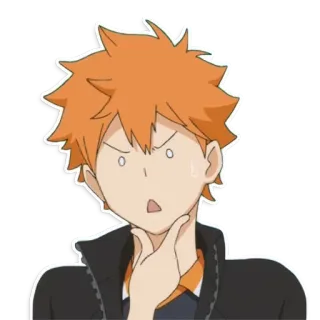🤔 90efac9b Hinata Haikyuu!! anime, haikyuu, hinata, cartoon, character, volleyball, sports telegram sticker