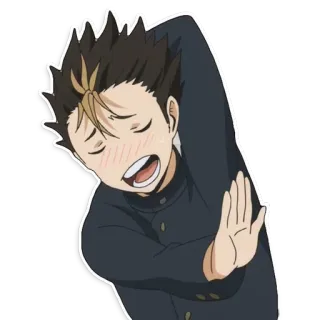 ✋ bef6be94 Yu Nishinoya Haikyuu!! anime, haikyuu, nishinoya, volleyball, character telegram sticker