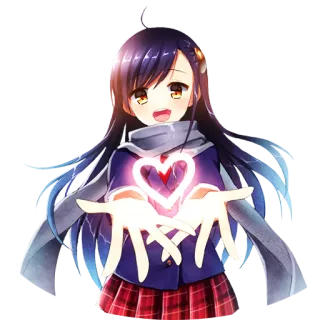 🤎 183fd976 Anime, Dziewczyna, Serce, Kawaii, Słodkie, Japońskie telegram sticker